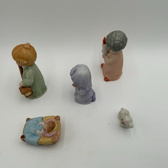 HOMCO Vintage Children Nativity Scene 5 Pieces No 5602 Figurine Set Complete - Picture 3 of 9